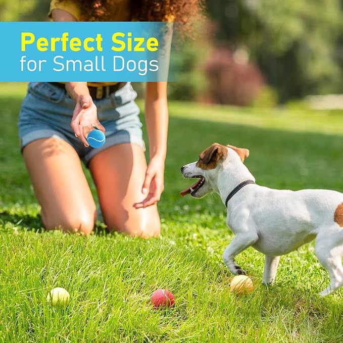 Prime Pets Mini Tennis Balls for Dogs, 2 Inch Squeaky Dog Toys, Interactive Dog Toy Balls for Indoor Outdoor, Squeaky Toys for Small & Medium Dogs