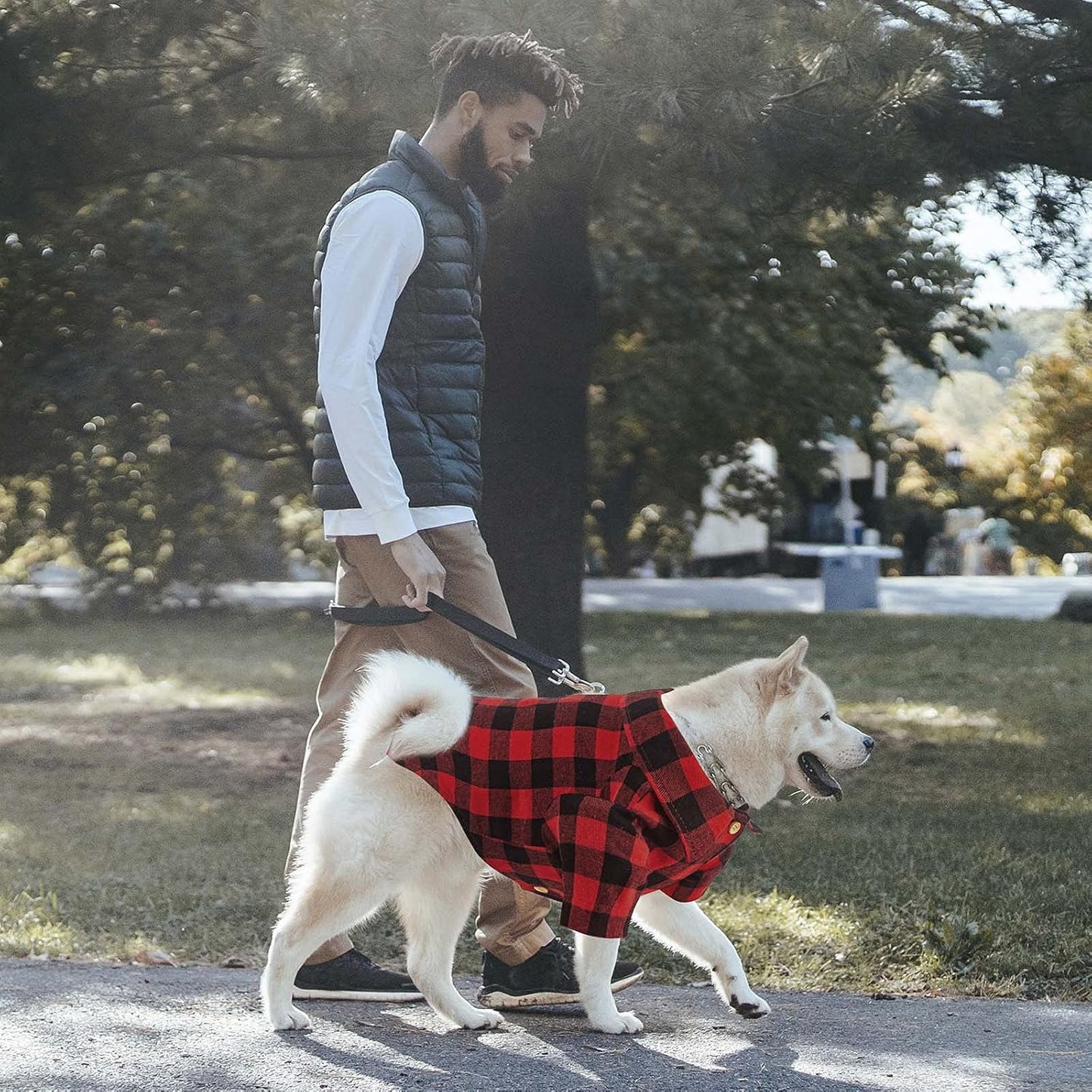 Plaid Dog Shirt Red Buffalo Dog Outfit Soft Casual Pet Clothes for Small Medium Large Dogs Puppy Cats Halloween Thanksgiving Christmas Costumes(XL)