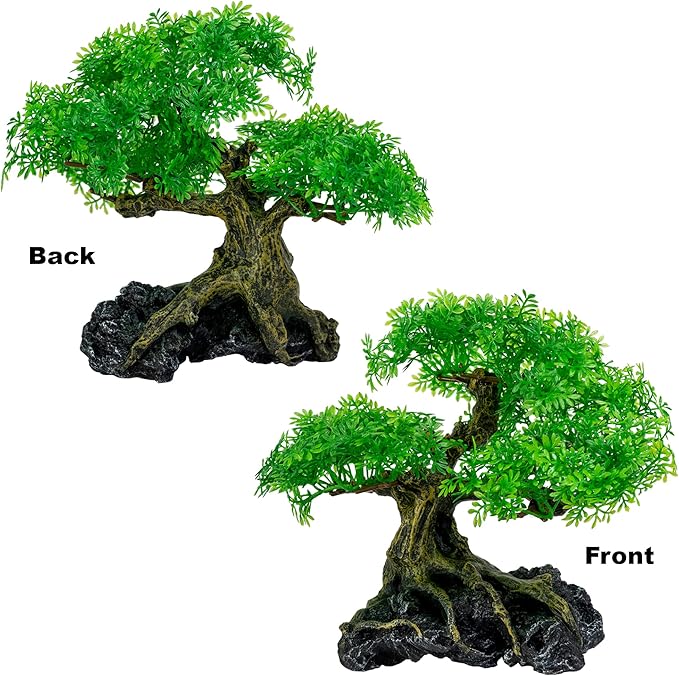 UNEAK - Aquarium Bonsai Tree Plant Fish Tank Decorations Medium/Large Resin Plastic Artificial Plants Flower Ornament Beta Goldfish Decoration Ornaments Freshwater & Saltwater Décor