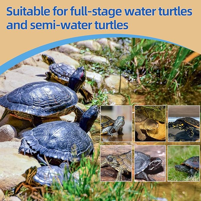 Turtle Treats,3 in 1 Meat Turtle Food,Made with Fresh Meat,Chicken&Duck&Fish Freeze-Dried,Enriched Protein & Vitamins(90g/3.17oz) (S, Chicken)