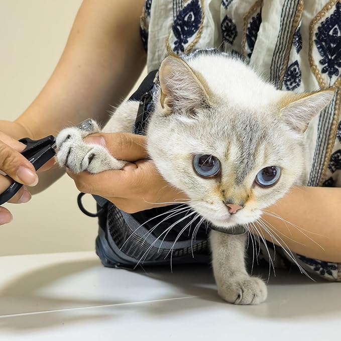 Cinf Cat Nail Clipping Cleaning Grooming Restraint Bag (Free Muzzle) No Scratching Biting for Bathing Nail Trimming Injecting Examining(Black,S)