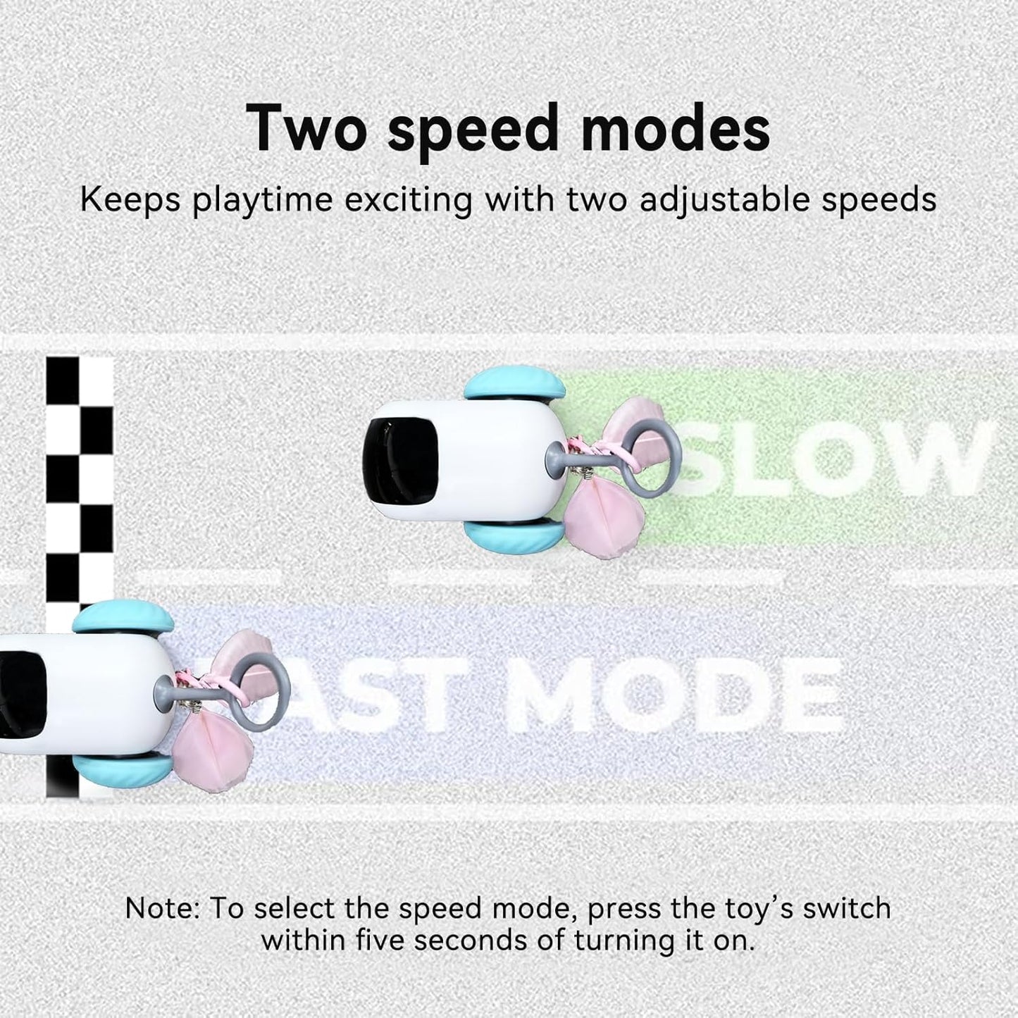 Turbo Tail 5.0 Remote Control Cat Toy, Interactive Cat Toys for Indoor Cats, Automatic Kitten Toys with 2-Speed Adjustment, Remote Control & Rechargeable Exercise Cat Toys for Bored Indoor Adult Cats