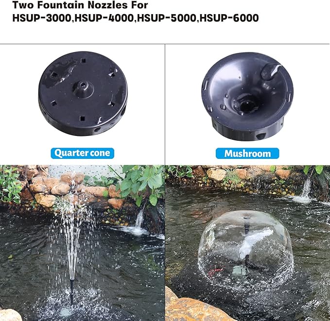 WaterRebirth (HSUP3000F) Submersible Water Pump With Fountain Jets - Pond Pump - Submersible Pump - Water Fountain Pump - Aquarium Pump