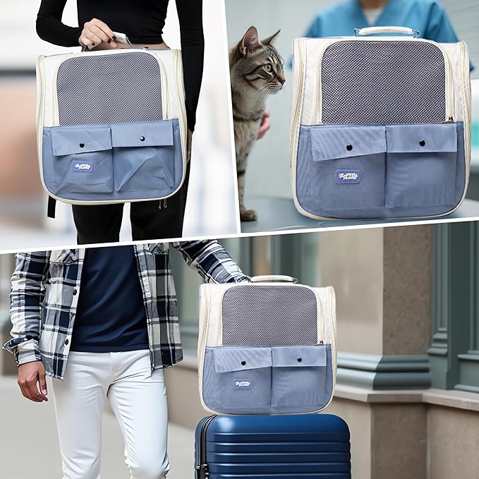 Cat Backpack Carrier Airline Approved – Breathable Pet Carrier Backpack for Small Dogs, Cats, Puppies, Rabbits – Travel Dog Backpack with Ventilated Design for Hiking, Outdoor, Car Trips