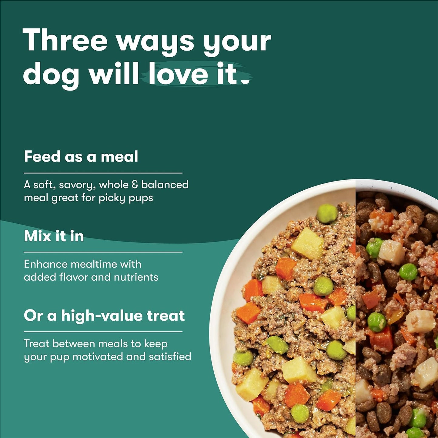 Jinx Beef Grain Free Wet Dog Food Pouches, Meal or Dog Food Topper Mix-in, Made with Real Beef & Chicken, Bone Broth, No Fillers - Puppy, Adult, Senior, 9oz, 6 Pack