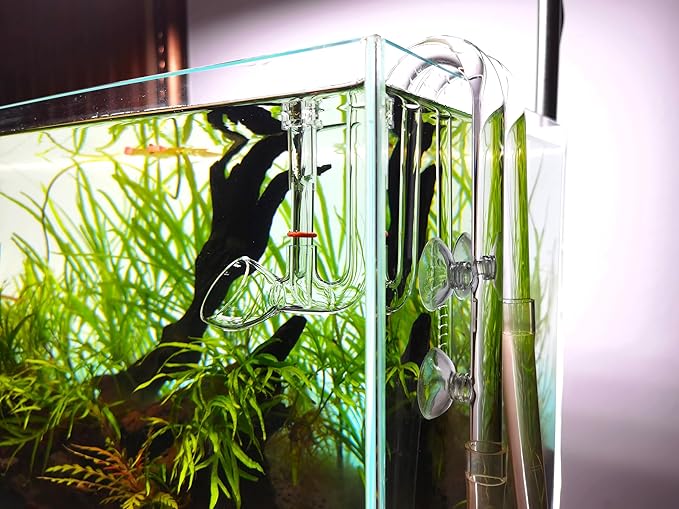 Glass Lily Pipe Set Outflow with Surface Skimmer & Multi-Level Water Intake (13mm for 12/16mm (1/2'' i.d.) tubing)