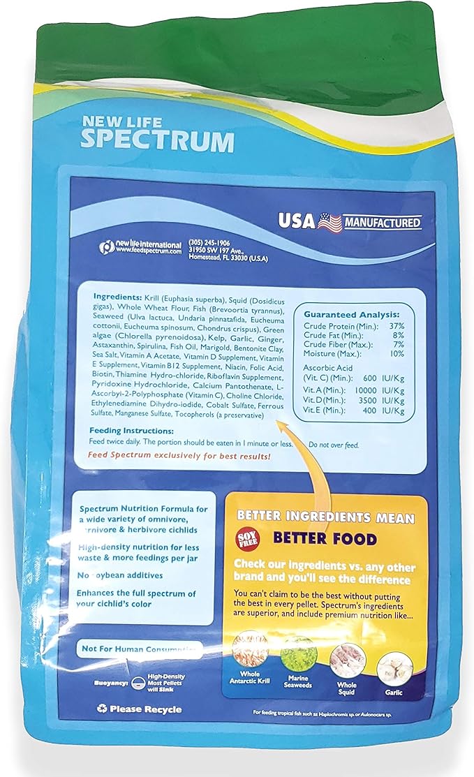 New Life Spectrum Naturox Cichlid Formula for Freshwater Fish Bag 2200g