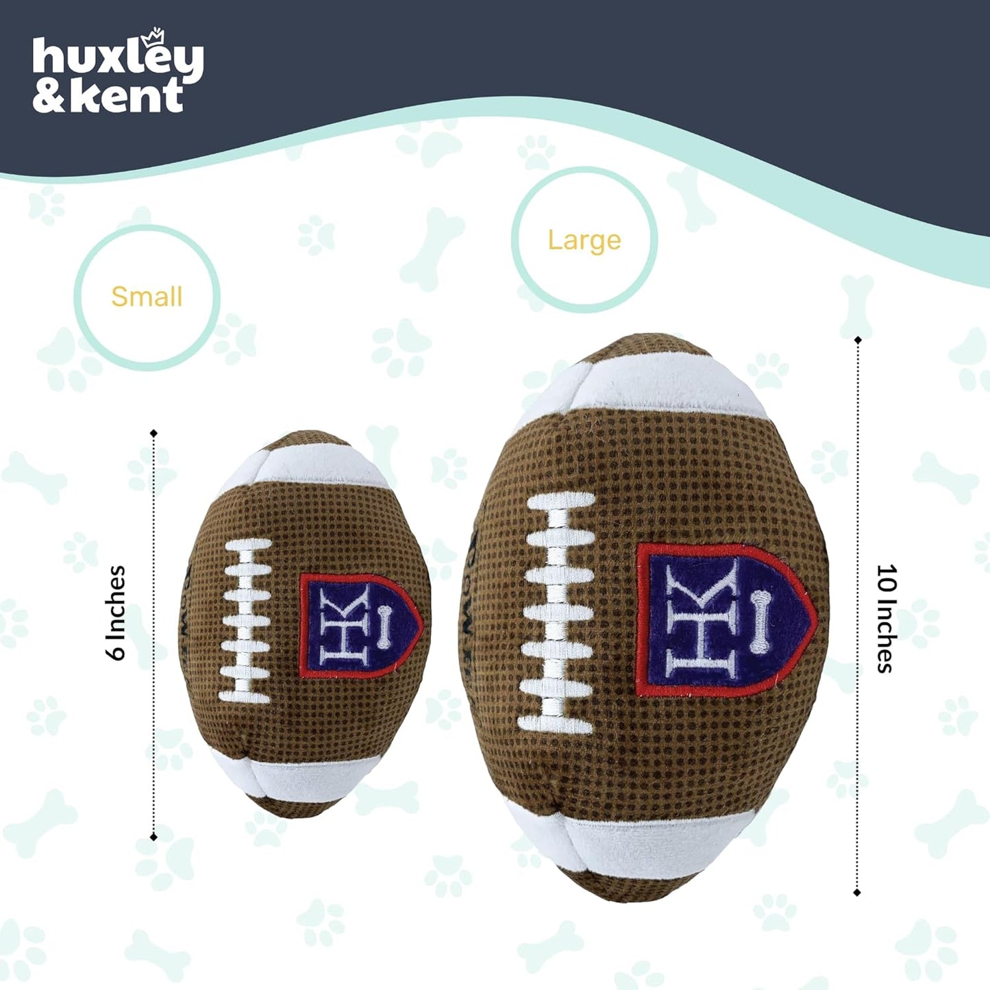 Huxley & Kent Funny Dog Toy w/Squeaker – Power Plush Squeaky Dog Toys for Small, Medium & Large Dogs – Soft Stuffed Animal for Indoor Play & Fetch - HK Football, Large