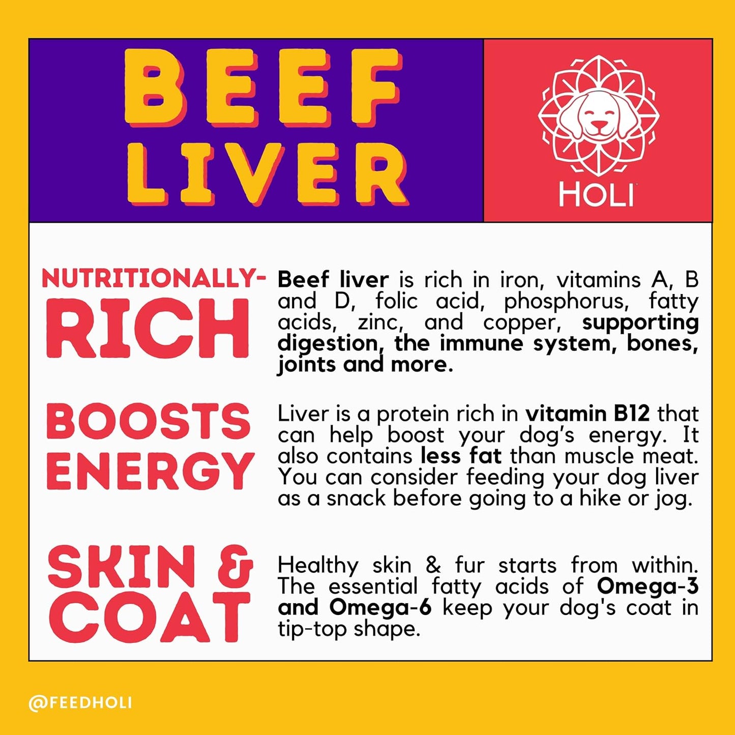 HOLI Beef Liver Powder Dog Food Topper - Single Ingredient, Human-Grade - Freeze Dried Dog Food Flavor Enhancer for Picky Dogs – Grain Free – 100% All Natural - 2oz