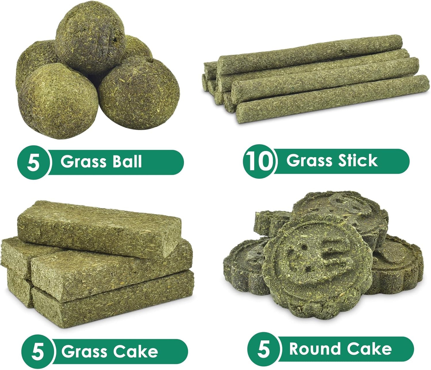 ERKOON 25Pcs Bunny Chew Toys, 100% Natural Timothy Hay Biscuit&Treats Sticks, Chew Toy for Teeth for Rabbit Chinchilla Guinea Pig Hamster Gerbil Squirrel, 8.5oz