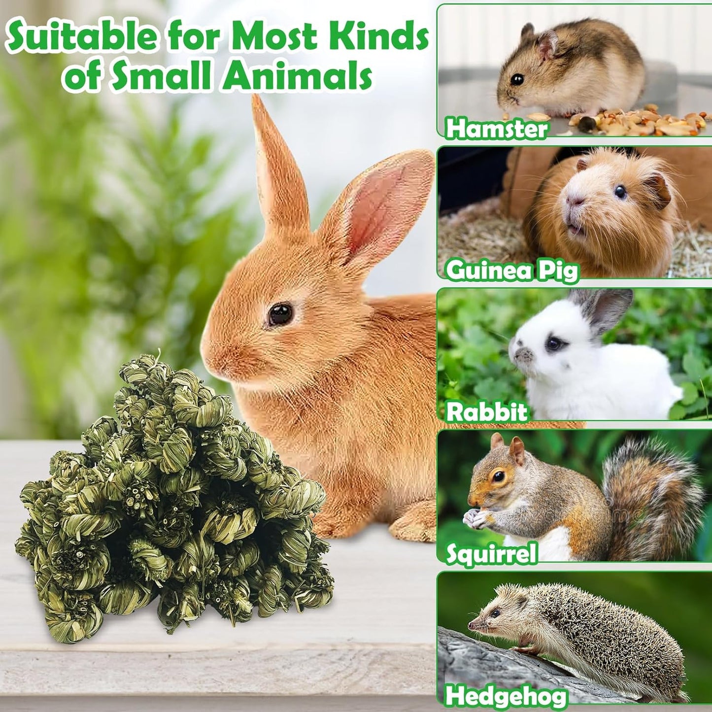 Hamiledyi 30 PCS Rabbit Chew Sticks Natural Grass Timothy Hay Sticks Handmade Guinea Pigs Chew Toys for Teeth Molar Snacks for Chinchilla Bunny Hamster and Other Small Animals