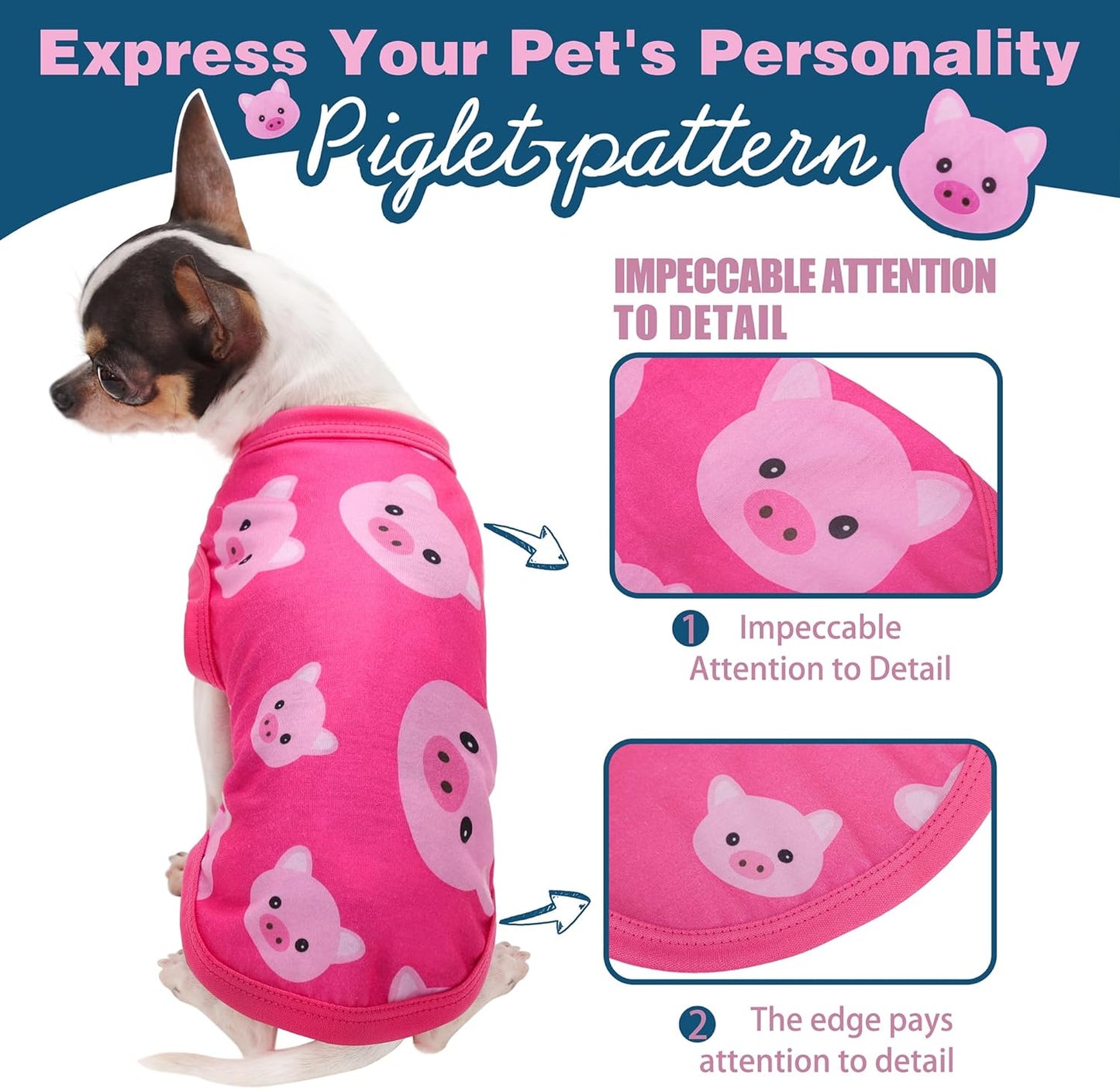 Adorable Pink Pig Dog Shirt: Lightweight Polyester Cartoon Puppy Vest, Small Medium & Large Dog T-Shirt, Summer Pet Clothes, Cute Dog Apparel, Breathable Dog Tank Top XXL