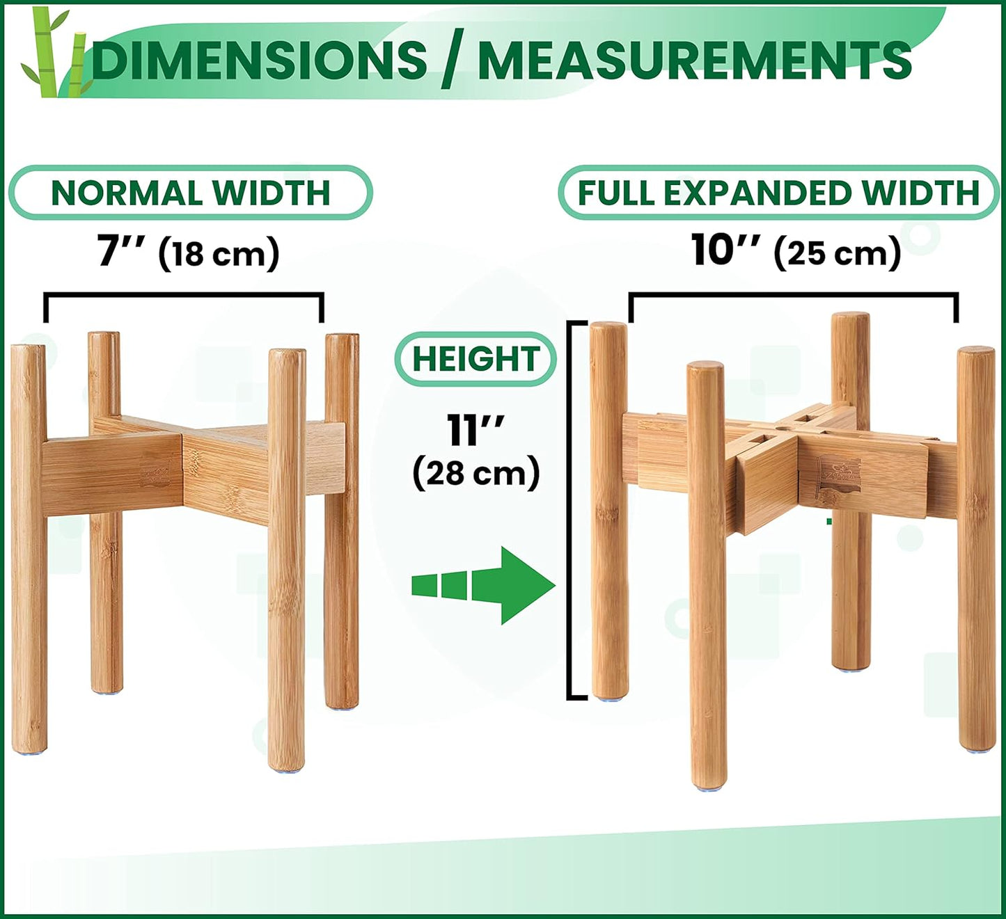 Dog Bowl Stand for Large Dogs - Use to Elevate, Raise Dog Food and Water, Deter Ants/Bugs - Expandable Sideways, Fits Various Sizes of Slow Feeders, Dishes and Drink Fountains - Bamboo