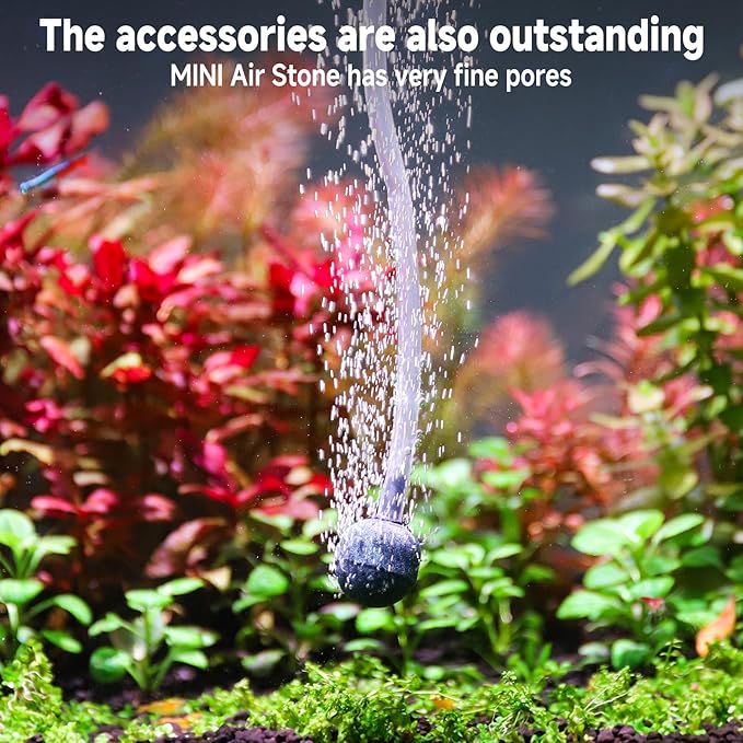 hygger MINI 1.5W Fish Bowl Aqaurium Silent Air Pump with Accessories, Oxygen Aerator Kit for Fish Tank 0.5-12 Gallon Fish Tank