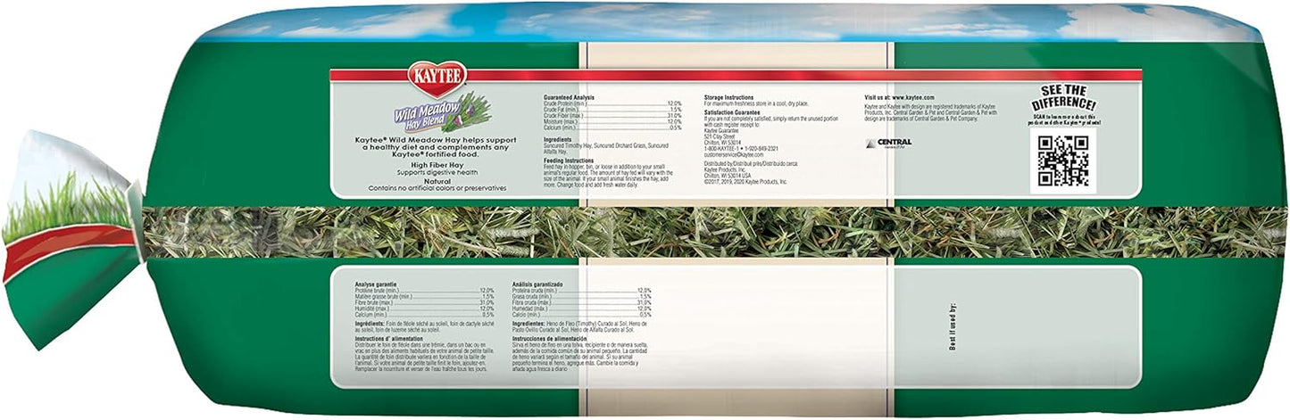 Kaytee All Natural Timothy Hay Wild Meadow Hay Blend for Guinea Pigs, Rabbits & Other Small Animals, 24 Ounce (Pack of 2)