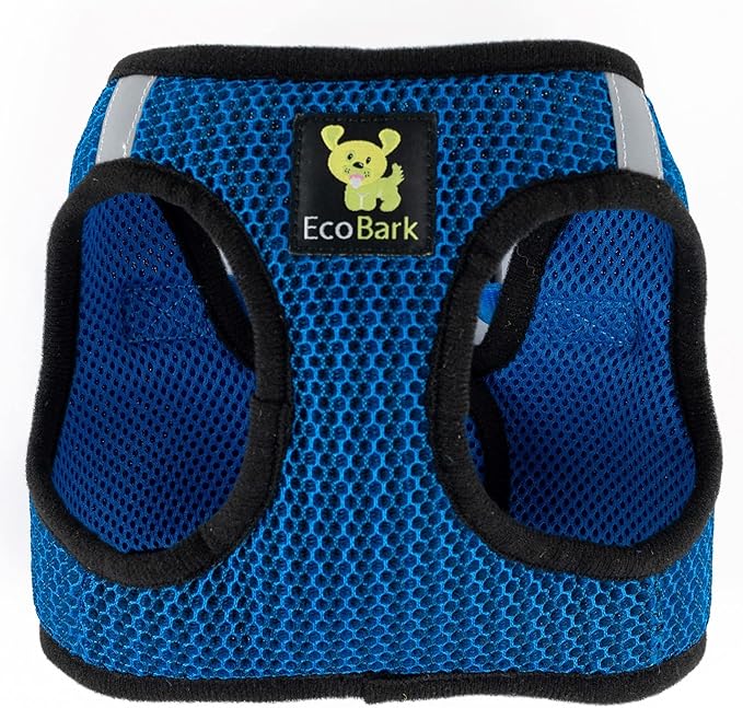 EcoBark Dog Harness - Teacup Dog Harnesses for XXS, XS, and Small Dogs - Step in Mesh Mini Body Halter - Puppy to Senior Dogs - Toy Breed Dog Harness Vest Under 5 pounds lbs (XXXS, Bright Blue)