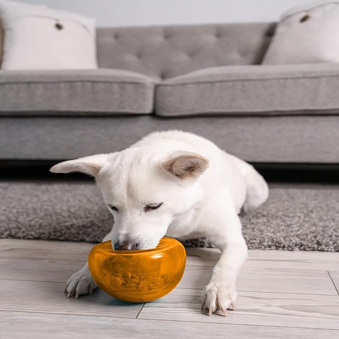 Outward Hound Large Snoop Interactive Treat Dispensing Dog Toy, Puzzle Ball Slow Feeder for Medium to Large Dogs, Mint-Scented for Mental Stimulation & Boredom Relief, BPA-Free, 5-Inch, Orange