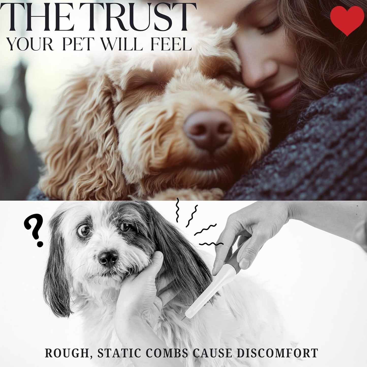 Poodle Comb with Rotating Teeth - 5-in-1 Dog Dematting Tool - Used for Small Size Breeds and Puppies - Cat Comb for Shedding and Deshedding