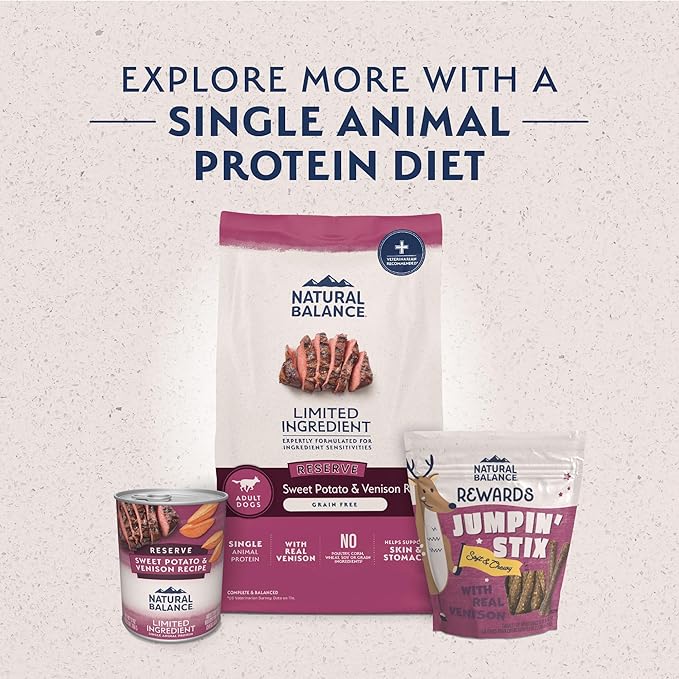 Natural Balance Limited Ingredient Adult Grain-Free Dry Dog Food, Reserve Sweet Potato & Venison Recipe, 12 Pound (Pack of 1)