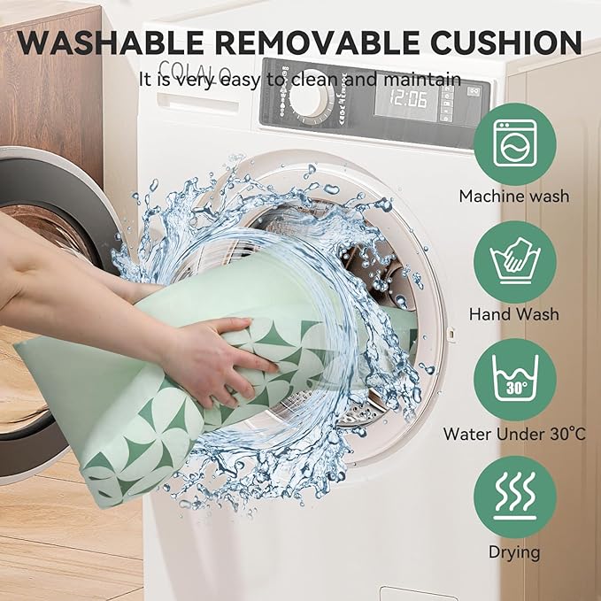 Rectangle Cat Dog Bed for Large Medium Small Pets Indoor Outdoor Machine Washable Sleeping Sofa Non-Slip Bottom Soft Puppy Bed Durable Orthopedic Calming Pet Cuddler (Medium, Green Pattern)