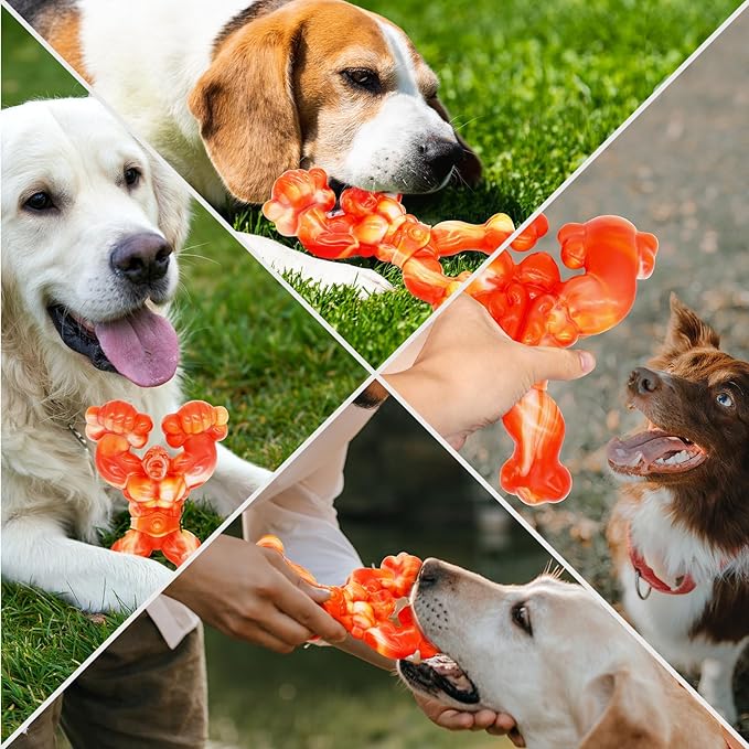 WinTour Indestructible Dog Toys for Large Dogs Aggressive Chewers, Tough Dog Toys for Aggressive Chewers Large Breed, Durable, Heavy Duty Chew Bone, Bacon Flavor