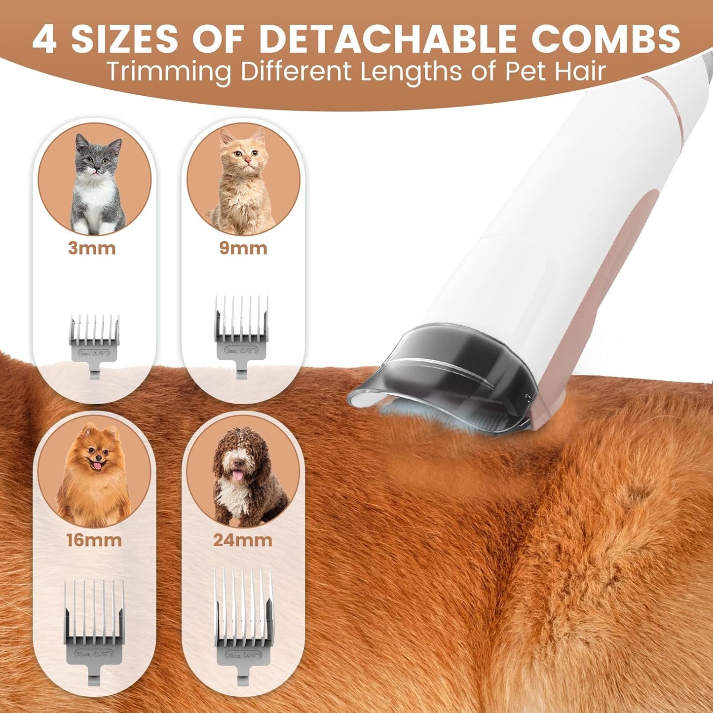 Dog Grooming Vacuum, Pet Grooming Kit, Dog Clipper Nail Trimmer Grinder, 2.5L Dust Cup 7 Grooming Tools 11000Pa Dog Vacuum for Shedding Grooming, Pet Grooming Vacuum for Dogs, Home Cleaning, PG50 Plus