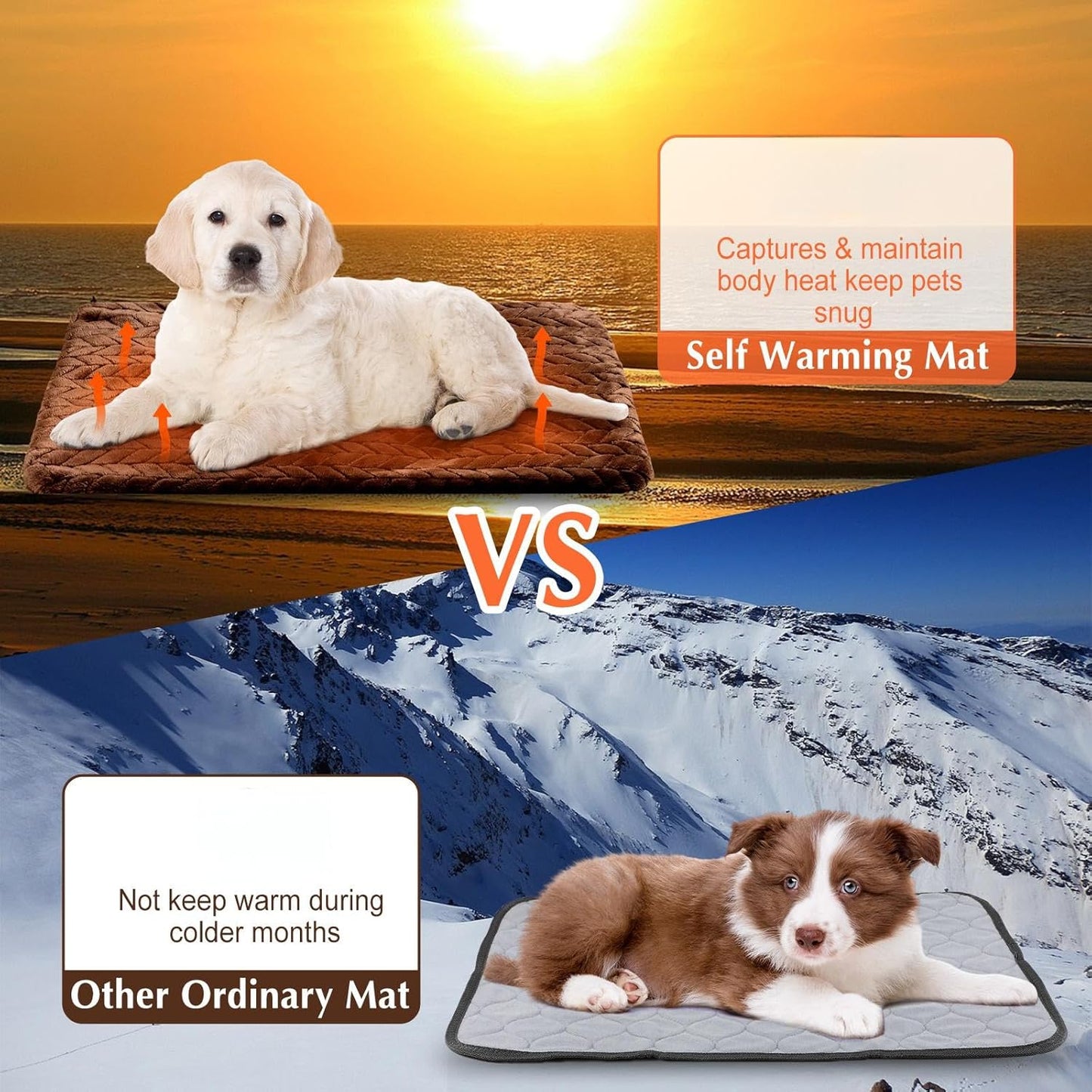 4 Pack Self Heating Cat Pad 16 x 20 Inch Self Warming Cat Bed Non Slip Warm Dog Pad Mat Washable Pet Kennel Crate Bed Mat for Indoor Outdoor Pets(Dark Coffee,16 x 20 Inch)