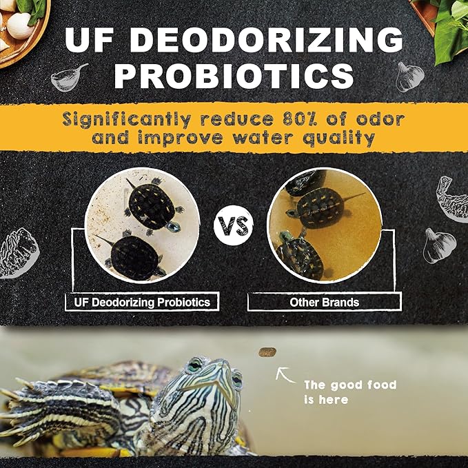 Ultra Fresh Floating Juvenile Turtle Food, All Natural Ingredients, Wild Sword Prawn, w/Deodorizing Probiotics, Juvenile Turtle Deodorizing Nutri Stick 15 oz