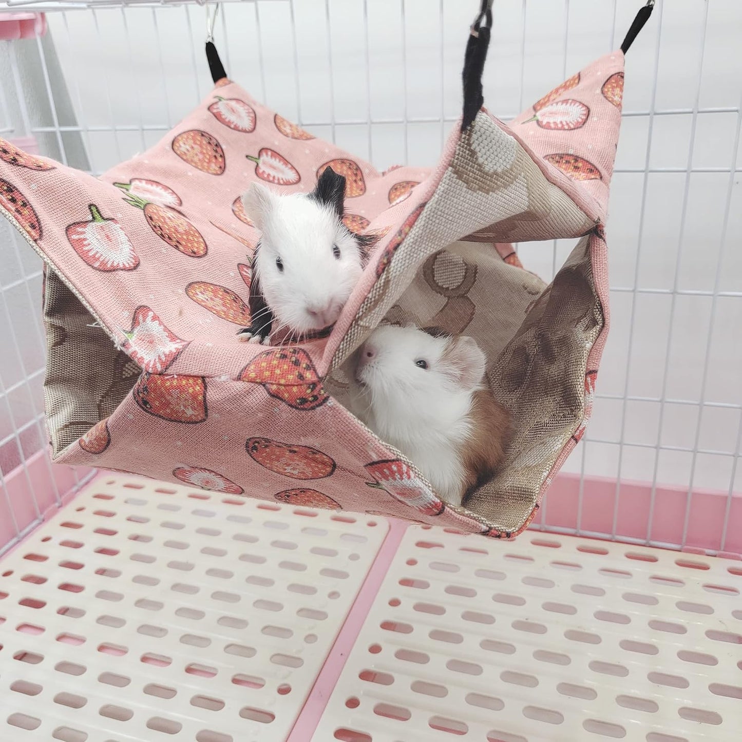 LEFTSTARER Guinea Pig Rat Ferret Hammock Bed Chinchilla Hamster Squirrel Hanging Hammock Summer Ice Surface Bed Cage Stuff Accessories