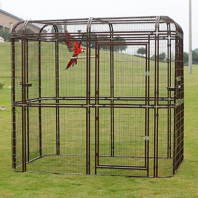 wonline Parrot Cages for Large Birds Outdoor Extra Large Bird Cage with Bird Cage and Perch, Suitable for Macaws Canaries Parrots Budgie Lovebirds