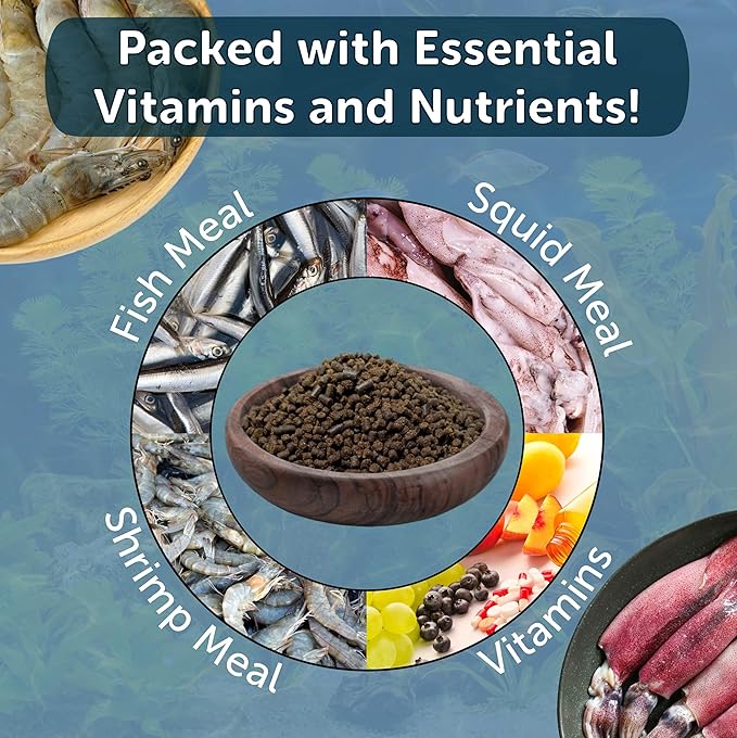 Aquatic Foods Inc. Axolotl Food, 1/8" Soft Moist Sinking Pellets, Rangen's Salmon Meal Pellets for Small Axolotl. Also Shrimp, Snails, Crabs, Bottom Fish, All Tropical Fish...11oz Small Jar