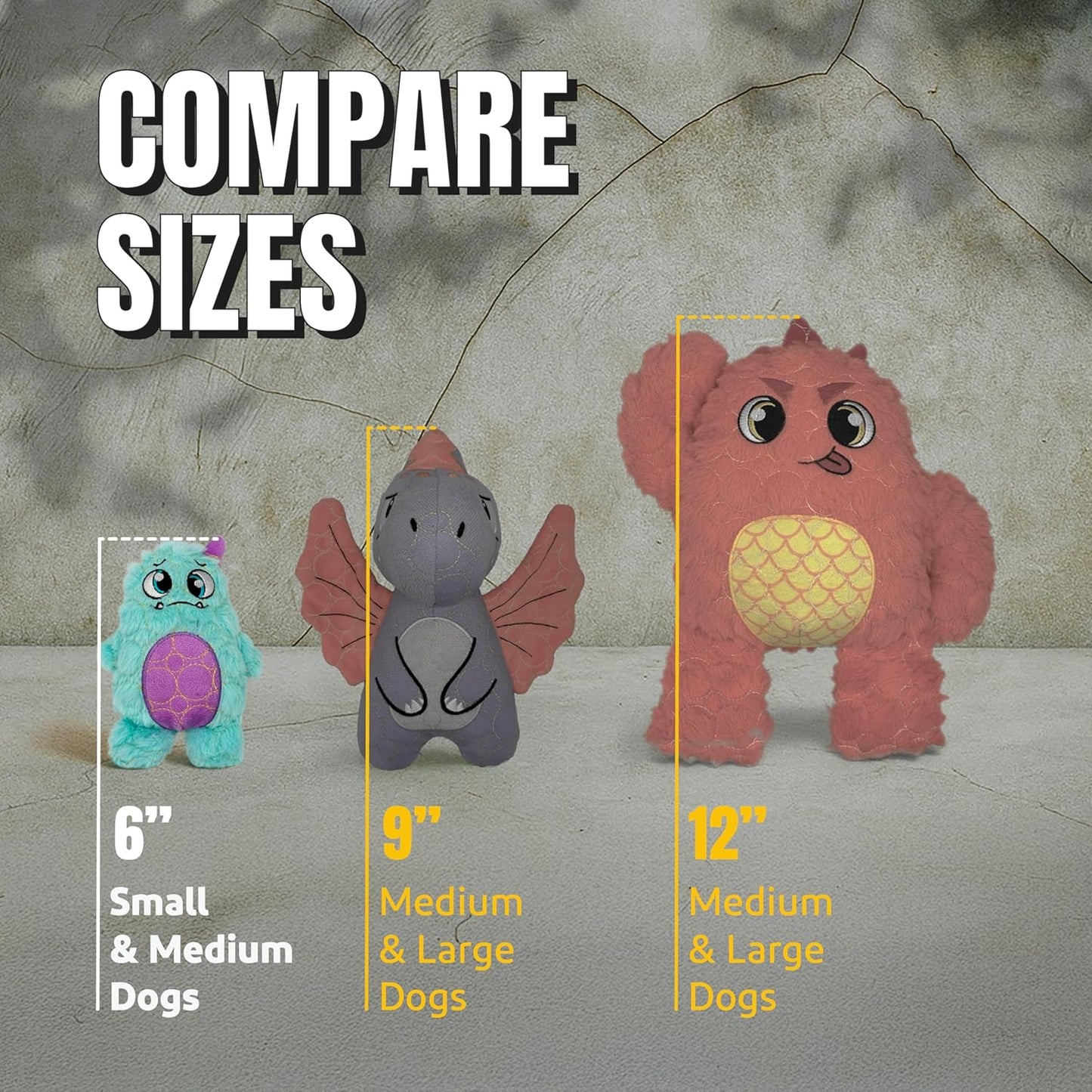 Bite Force - Durable & Strong Dog Toy Light Blue Monster with Squeaker, Kevlar-Reinforced for Aggressive Chewers.