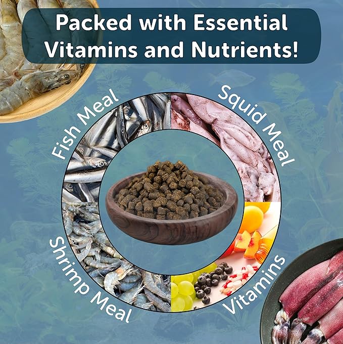 Aquatic Foods Inc. Axolotl Pellet Food 3/16" Soft Moist Sinking Pellets for Juvenile Axolotl Also Shrimp, Snails, Crayfish, Bottom Tropical Fish, Blackworm Pellets Included 1-lb 7oz Canister