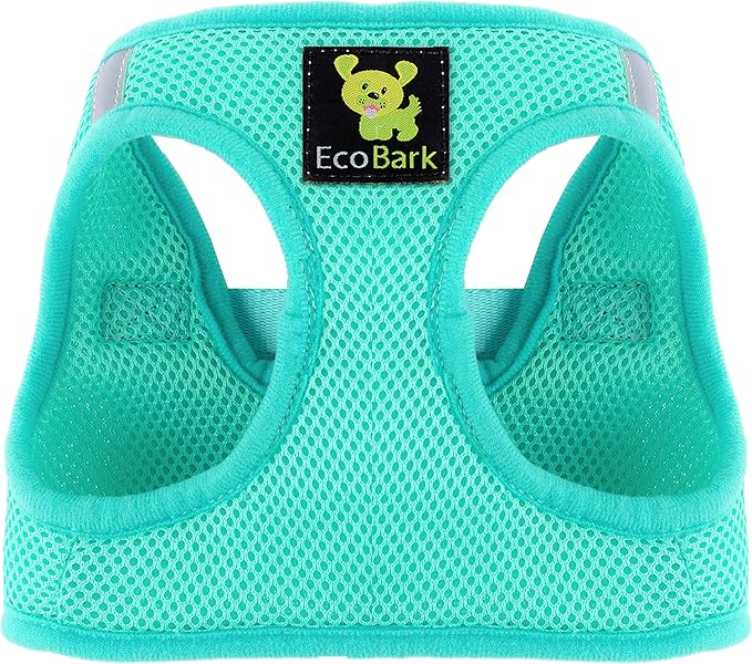 EcoBark Step in Dog Harness - Eco-Friendly Dog Harnesses for Small and Medium Breed Dogs - Reflective and Adjustable Body Halter Vest - Soft Mesh Toy Breed Harness (Mint, Large)