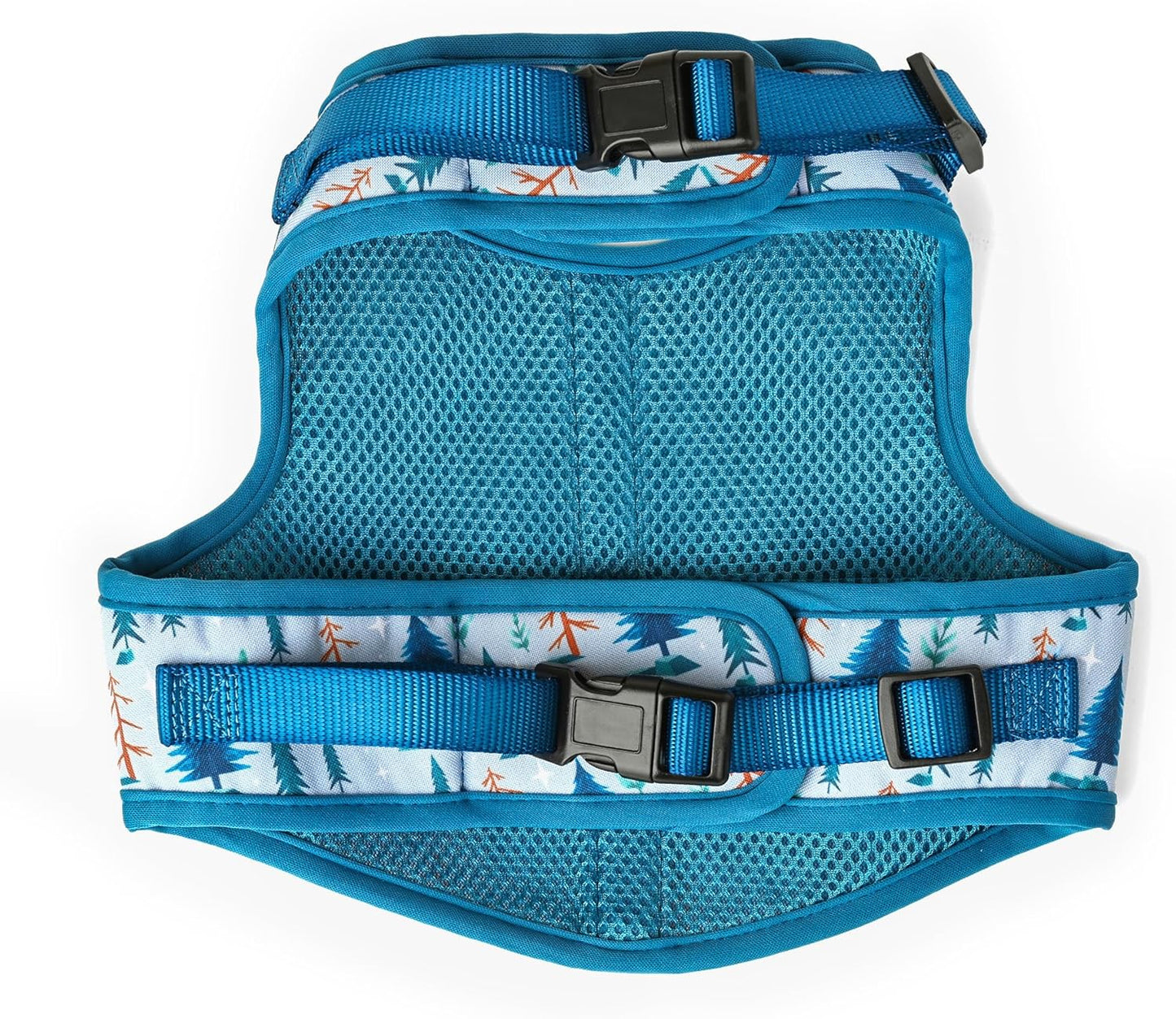 Mile High Life Dog Harness, Air Mesh Floral Vest Harness for 20 lbs Small Dogs & Cats, Easy Get on Adjustable Easy Closures Both Neck and Chest(Gray Tree, M Chest 18"-20")