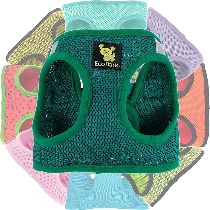 EcoBark Dog Harness - Luxury Step in Mesh Dog Harnesses in Forest Green - Soft & Secure Dog Harness Vest Body Wrap