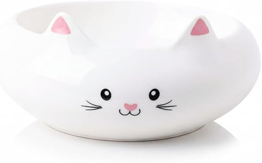 Cat Bowls, Cat Food Bowl, Ceramic Cute Kitten Bowls for Food and Water 7.1oz, Small Dog Feeding Dish for Whisker Fatigue Friendly, Home Decor Bowl, Key Holder, Desk Decor, Multi-Use