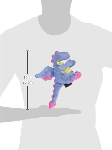 goDog Bubble Plush Dragons Squeaky Dog Toy, Chew Guard Technology - Periwinkle, Small