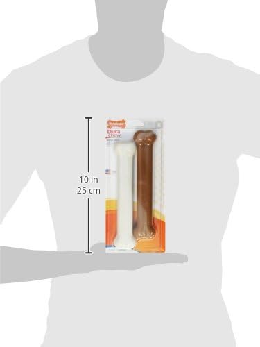 Nylabone Original Bone Power Chew Toy for Dogs, Durable Dog Toys for Aggressive Chewers, Basted Blast Chicken Flavor, Large - Up to 50 lbs, 2 Pack