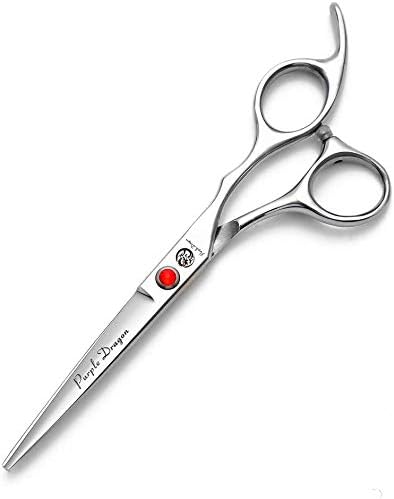 Purple Dragon 5"/5.5"/6"/6.5"/7"/7.5"/8"/9"/10" Sharp Edge Hair Cutting Shears Pet/Puppy/Cat Grooming Scissors with Bag - Perfect for Barber or Dog Groomer