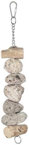 Exotic Nutrition Pumice Chew Dangle - Natural Healthy Hanging Cage Accessory Toy - for Squirrels, Degus, Chinchillas, Prairie Dogs, Birds, Rats, Hamsters, Guinea Pigs & Other Small Pets