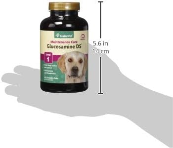 NaturVet Glucosamine DS Level 1 Maintenance Care Hip & Joint Support Pet Supplement for Dogs & Cats –Glucosamine, Chondroitin, Antioxidants –Supports Cartilage, Joint Function – 60 Ct.