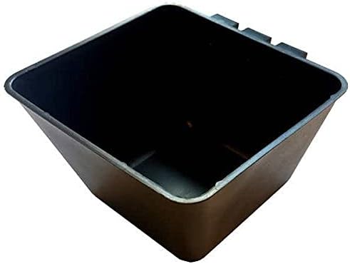 Cage Cups Square 1.2 Quart / 38 fl oz Water Dish for Poultry, Dogs, Cats, Hanging Feed & Water Cage Cups (1, Black)