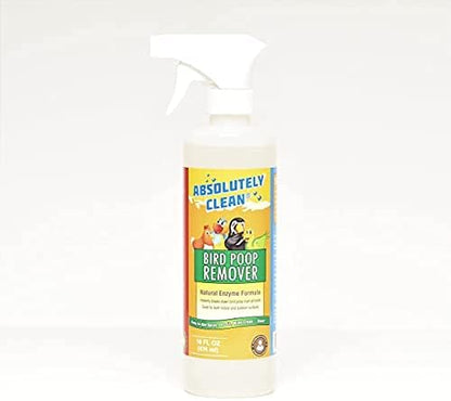 Absolutely Clean Amazing Bird Poop Remover - Just Spray/Wipe - Safely & Easily Removes Bird Messes - Use Indoor/Outdoor - Made in The USA (16 fl oz Pack of 6)