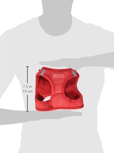 Voyager Step-In Plush Dog Harness – Soft Plush, Step In Vest Harness for Small and Medium Dogs by Best Pet Supplies - Harness (Red Corduroy), M (Chest: 16 - 18")