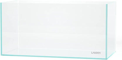 LANDEN 90P 44 Gallon Rimless Low Iron Aquarium Tank, W35.4 x D17.7 × H17.7in (90cm x 45cm x 45cm) 10mm Thickness with Black Nano Foam Leveling mat Included