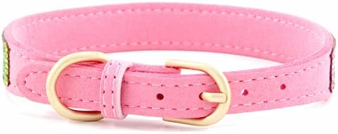 Serijoars Small Dog Collar with Rhinestone Crystal Diamond Colorful Bling Girl Puppy Cat Collars (XXS, Pink2)