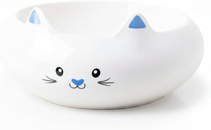Key Holder Bowl, Home Decor, Desk Decor & Gifts for Girls, Cat Bowls, Ceramic Cat Food Bowl, Cute Kitten Water Bowls with 7.1oz Capacity, Cats Deals, Whisker Fatigue Friendly, Multi-Use