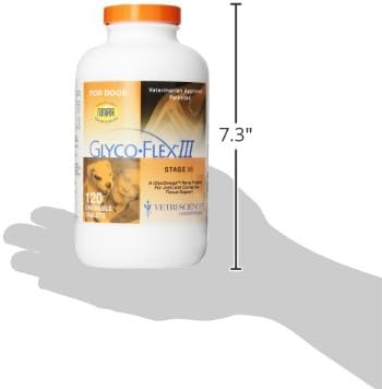 VetriScience Glycoflex 3 Clinically Proven Hip and Joint Supplement for Dogs - Maximum Strength Dog Supplement with Glucosamine, MSM, Green Lipped Mussel & DMG - 2 Pack (120 Chewable Tablets Each)