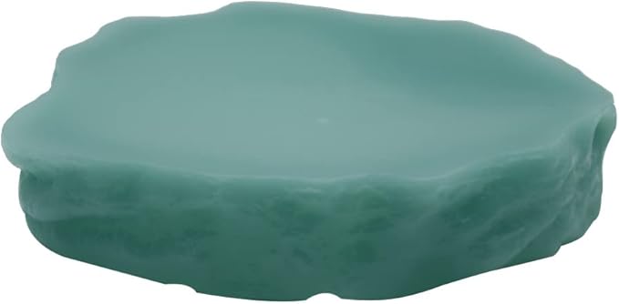 Reptile Water Dish,Resin Reptile Rock Food Feeder Bowl, Water and Food Bowl,Terrarium Decor for Leopard Gecko, Lizard,Spider,Turtle,Scorpion, Chameleon,Hermit Crabs (M, Green-Glow in Dark)